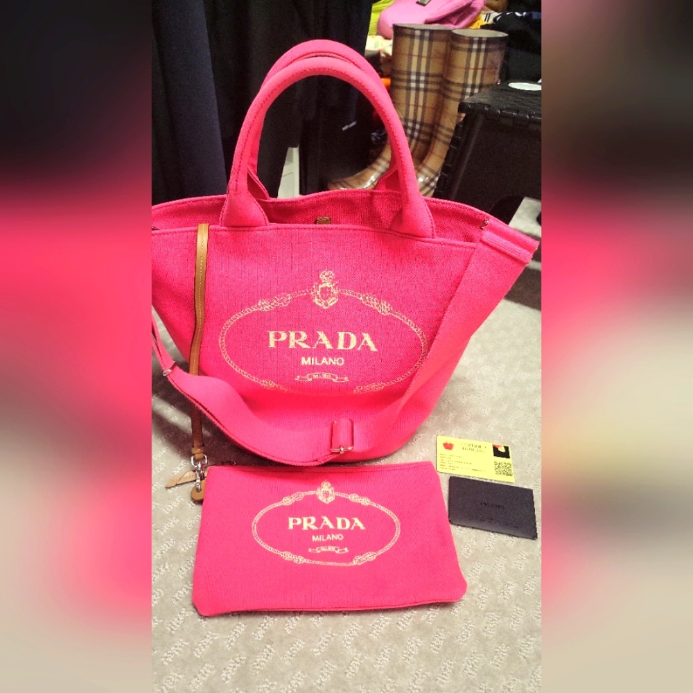 Prada tote with clutch